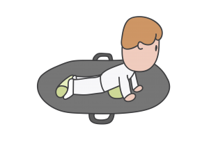 Poloha v ľahu na bruchu (ležiac čelom k podlahe)